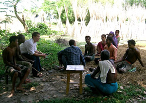Reece Jones conducting field interviews in Bangladesh