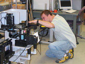 Kevin Spigel loading core segment on the GEOTEK